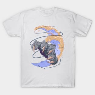 Tiger Hand - The Great Japanese Wave 3 - Yabisan vector art - T-Shirt